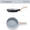 imageCAROTE Non Stick Frying Pans Set Nonstick Ceramic Skillet Cookware Chefs Pan PFAS ampamp PFOAFree Nontoxic Pots and Pans Compatible with All StovetopsBlack95quot11quot125quotBlack