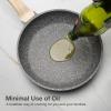 imageCAROTE Non Stick Frying Pans SetsNonstick Granite Fry Pan Egg Pan Omelet Pans Stone Cookware Chefs Pan PFOA FreeWhite Granite 95quot11quot125Black
