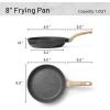 imageCAROTE Non Stick Frying Pans SetsNonstick Granite Fry Pan Egg Pan Omelet Pans Stone Cookware Chefs Pan PFOA FreeWhite Granite 95quot11quot125Black