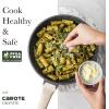 imageCAROTE Non Stick Frying Pans SetsNonstick Granite Fry Pan Egg Pan Omelet Pans Stone Cookware Chefs Pan PFOA FreeWhite Granite 95quot11quot125Black