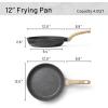 imageCAROTE Non Stick Frying Pans SetsNonstick Granite Fry Pan Egg Pan Omelet Pans Stone Cookware Chefs Pan PFOA FreeWhite Granite 95quot11quot125Black