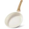 imageCAROTE Non Stick Frying Pans SetsNonstick Granite Fry Pan Egg Pan Omelet Pans Stone Cookware Chefs Pan PFOA FreeWhite Granite 95quot11quot125Cream White