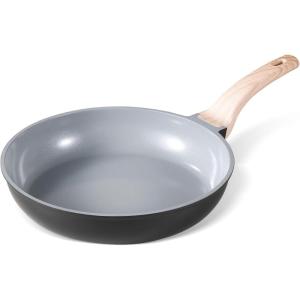 imageCAROTE Non Stick Frying Pans Set Nonstick Ceramic Skillet Cookware Chefs Pan PFAS ampamp PFOAFree Nontoxic Pots and Pans Compatible with All StovetopsBlack95quot11quot125quotBlack