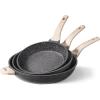imageCAROTE Non Stick Frying PansNonstick Granite Fry Pan Egg Pan Omelet Pans Stone Cookware Chefs Pan PFOA FreeBlack Granite 95quot11quot125Black