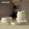 imageCAROTE 19pcs Pots and Pans Set Nonstick Cookware Set Detachable Handle Induction Kitchen Cookware Sets Non Stick with Removable Handle RV Cookware Set Gold and PurpleCream White 19pcs