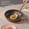 imageCAROTE 19pcs Pots and Pans Set Nonstick Cookware Set Detachable Handle Induction Kitchen Cookware Sets Non Stick with Removable Handle RV Cookware Set Gold and PurpleBurgundy 19pcs