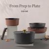 imageCAROTE 19pcs Pots and Pans Set Nonstick Cookware Set Detachable Handle Induction Kitchen Cookware Sets Non Stick with Removable Handle RV Cookware Set Gold and PurpleBurgundy 19pcs