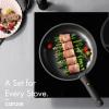 imageCAROTE 19pcs Pots and Pans Set Nonstick Cookware Set Detachable Handle Induction Kitchen Cookware Sets Non Stick with Removable Handle RV Cookware Set Gold and PurpleDark Gray 19pcs