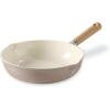 imageCAROTE 8quot Ceramic Frying Pan Skillet Non Stick Frying Pan Chefs Pan Healthy ampamp PFOAPFAS Free InductionCompatible TaupeTaupe