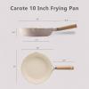 imageCAROTE 8quot Ceramic Frying Pan Skillet Non Stick Frying Pan Chefs Pan Healthy ampamp PFOAPFAS Free InductionCompatible TaupeTaupe