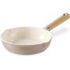 imageCAROTE 8quot Ceramic Frying Pan Skillet Non Stick Frying Pan Chefs Pan Healthy ampamp PFOAPFAS Free InductionCompatible TaupeTaupe