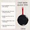 imageCAROTE Cast Iron Skillet Frying Pan Oven Stovetop Grill Campfire ampamp Induction Compatible Durable NonToxic EvenHeating Cookware Red Round 8quotRed