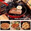 imageCAROTE Cast Iron Skillet Frying Pan Oven Stovetop Grill Campfire ampamp Induction Compatible Durable NonToxic EvenHeating Cookware Red Round 8quotRed