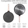 imageCAROTE Nonstick Crepe Pan with Spreader 10 Inch Non Stick Granite Coating Dosa Pan Pancake Flat Skillet Crepe Maker Pan Healthy Stone Cookware PFOA FREE