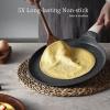 imageCAROTE Nonstick Crepe Pan with Spreader 10 Inch Non Stick Granite Coating Dosa Pan Pancake Flat Skillet Crepe Maker Pan Healthy Stone Cookware PFOA FREE