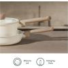 imageCAROTE 14Pcs Nonstick Ceramic Cookware Set Non Toxic Cookware PFASPFOA Free Cream White Pots and Pans Set Non Stick Kitchen Cooking Pan Set Large CapacityWhite