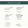 imageCAROTE 14Pcs Nonstick Ceramic Cookware Set Non Toxic Cookware PFASPFOA Free Cream White Pots and Pans Set Non Stick Kitchen Cooking Pan Set Large CapacityWhite
