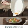 imageCAROTE 14Pcs Nonstick Ceramic Cookware Set Non Toxic Cookware PFASPFOA Free Cream White Pots and Pans Set Non Stick Kitchen Cooking Pan Set Large CapacityWhite