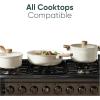 imageCAROTE 14Pcs Nonstick Ceramic Cookware Set Non Toxic Cookware PFASPFOA Free Cream White Pots and Pans Set Non Stick Kitchen Cooking Pan Set Large CapacityWhite
