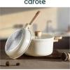 imageCAROTE 14Pcs Nonstick Ceramic Cookware Set Non Toxic Cookware PFASPFOA Free Cream White Pots and Pans Set Non Stick Kitchen Cooking Pan Set Large CapacityWhite