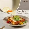 imageCAROTE 14Pcs Nonstick Ceramic Cookware Set Non Toxic Cookware PFASPFOA Free Cream White Pots and Pans Set Non Stick Kitchen Cooking Pan Set Large CapacityBrown