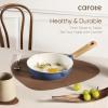 imageCAROTE 14Pcs Nonstick Ceramic Cookware Set Non Toxic Cookware PFASPFOA Free Cream White Pots and Pans Set Non Stick Kitchen Cooking Pan Set Large CapacityBlue