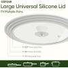 imageCAROTE 2 PCS Universal Silicone Lid for Pots Pans and Skillets Pot Lid With Heat Resistant Silicone Rim and Tempered Glass White6quot7quot8quotand 95quot10quot11quot