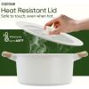 imageCAROTE 2 PCS Universal Silicone Lid for Pots Pans and Skillets Pot Lid With Heat Resistant Silicone Rim and Tempered Glass White6quot7quot8quotand 95quot10quot11quot