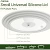 imageCAROTE 2 PCS Universal Silicone Lid for Pots Pans and Skillets Pot Lid With Heat Resistant Silicone Rim and Tempered Glass White6quot7quot8quotand 95quot10quot11quot