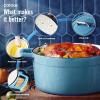 imageCAROTE Cast Iron Dutch Oven Pot with Lid Enameled Dutch Oven for Bread Baking Dual Handles HeavyDuty Cast Iron Pot 5QT RedBlue