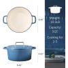 imageCAROTE Cast Iron Dutch Oven Pot with Lid Enameled Dutch Oven for Bread Baking Dual Handles HeavyDuty Cast Iron Pot 5QT RedBlue