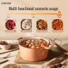 imageCAROTE Cast Iron Dutch Oven Pot with Lid Enameled Dutch Oven for Bread Baking Dual Handles HeavyDuty Cast Iron Pot 5QT RedBrown