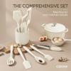 imageCAROTE Kitchen Utensil Set for Nonstick Cookware Heat Resistant Silicone Cooking Utensils Set 10pcs White Oderless Spatula Turner