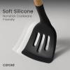 imageCAROTE Silicone Cooking Utensils Set for Nonstick Cookware 446F Heat Resistant Kitchen Utensil Set with Wooden Handle 10pcs Spatula Turner Spoon Tongs WhiskMedium
