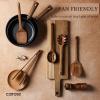 imageCAROTE Wooden kitchen Utensils Set Acacia Wood 8pcs Cooking Utensil Set for Nonstick Cookware Longlasting Wooden Spoons for Cooking Spatula Turner