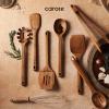 imageCAROTE Wooden kitchen Utensils Set Acacia Wood 8pcs Cooking Utensil Set for Nonstick Cookware Longlasting Wooden Spoons for Cooking Spatula Turner