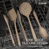 imageCAROTE Kitchen Utensil Set for Nonstick Cookware Heat Resistant Silicone Cooking Utensils Set 10pcs Brown Oderless Spatula TurnerBrown