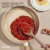 imageCAROTE Kitchen Utensil Set for Nonstick Cookware Heat Resistant Silicone Cooking Utensils Set 10pcs Brown Oderless Spatula TurnerBrown