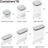 imageCAROTE Food Storage Containers with Lids 20 PCS BPAFree Plastic Food Storage Set Air Tight Kitchen and Pantry Organization Canisters for CerealDry FoodFlourSugar Sage GreenGreySage GreenGrey