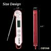 imageCAROTE Instant Read Meat Thermometer Digital with 2 Precision100 WaterproofAuto FlipBright LCD Screen Function for Kitchen and OutsideBBQ Turkey Candy Liquids Beef WhiteRed