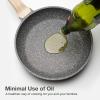imageCAROTE Non Stick Frying Pans SetNonstick Granite Fry Pan Egg Pan Omelet Pans Stone Cookware Chefs Pan PFOA FreeWhite Granite 8quot10quot12quotBlack