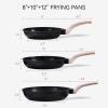 imageCAROTE Non Stick Frying Pans SetNonstick Granite Fry Pan Egg Pan Omelet Pans Stone Cookware Chefs Pan PFOA FreeWhite Granite 8quot10quot12quotBlack