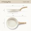 imageCAROTE Non Stick Frying Pans SetNonstick Granite Fry Pan Egg Pan Omelet Pans Stone Cookware Chefs Pan PFOA FreeWhite Granite 8quot10quot12quotCream White