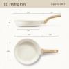 imageCAROTE Non Stick Frying Pans SetNonstick Granite Fry Pan Egg Pan Omelet Pans Stone Cookware Chefs Pan PFOA FreeWhite Granite 8quot10quot12quotCream White