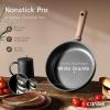 imageCAROTE Nonstick Skillet Nonstick Deep Frying Pan 10quot Saute Pan with Lid 38QT Deep Frying Pan Titanium Pan Chefs Pan Staycool Handle Compatible with All Stoves BlackBlack
