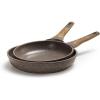 imageCAROTE Non Stick Frying Pans SetNonstick Granite Fry Pan Egg Pan Omelet Pans Stone Cookware Chefs Pan PFOA FreeWhite Granite 8quot10quot12quotBrown