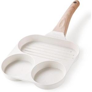 imageCAROTE Egg Pan Omelette Pan 4Cup Nonstick Granite Omelette Skillet  Pancake Pan and Healthy Egg Cooker Suitable for Gas Stove ampamp Induction Cookware BlackWhite