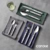 imageCAROTE Silverware Set with White Marble Handle 20 Piece Flatware Cutlery Set for 4 Stainless Steel Kitchen Utensil Set for Home Restaurant Party Dishwasher Safe