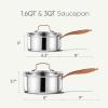 imageCAROTE 16Qt ampamp 30Qt Stainless Steel Saucepan Set NonToxic 3Ply Stainless Steel Cookware Set with Lids Small Kitchen Pots Oven Safe Compatible with Induction Ceramic Gas16QT30QT