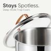 imageCAROTE 16Qt ampamp 30Qt Stainless Steel Saucepan Set NonToxic 3Ply Stainless Steel Cookware Set with Lids Small Kitchen Pots Oven Safe Compatible with Induction Ceramic Gas16QT30QT